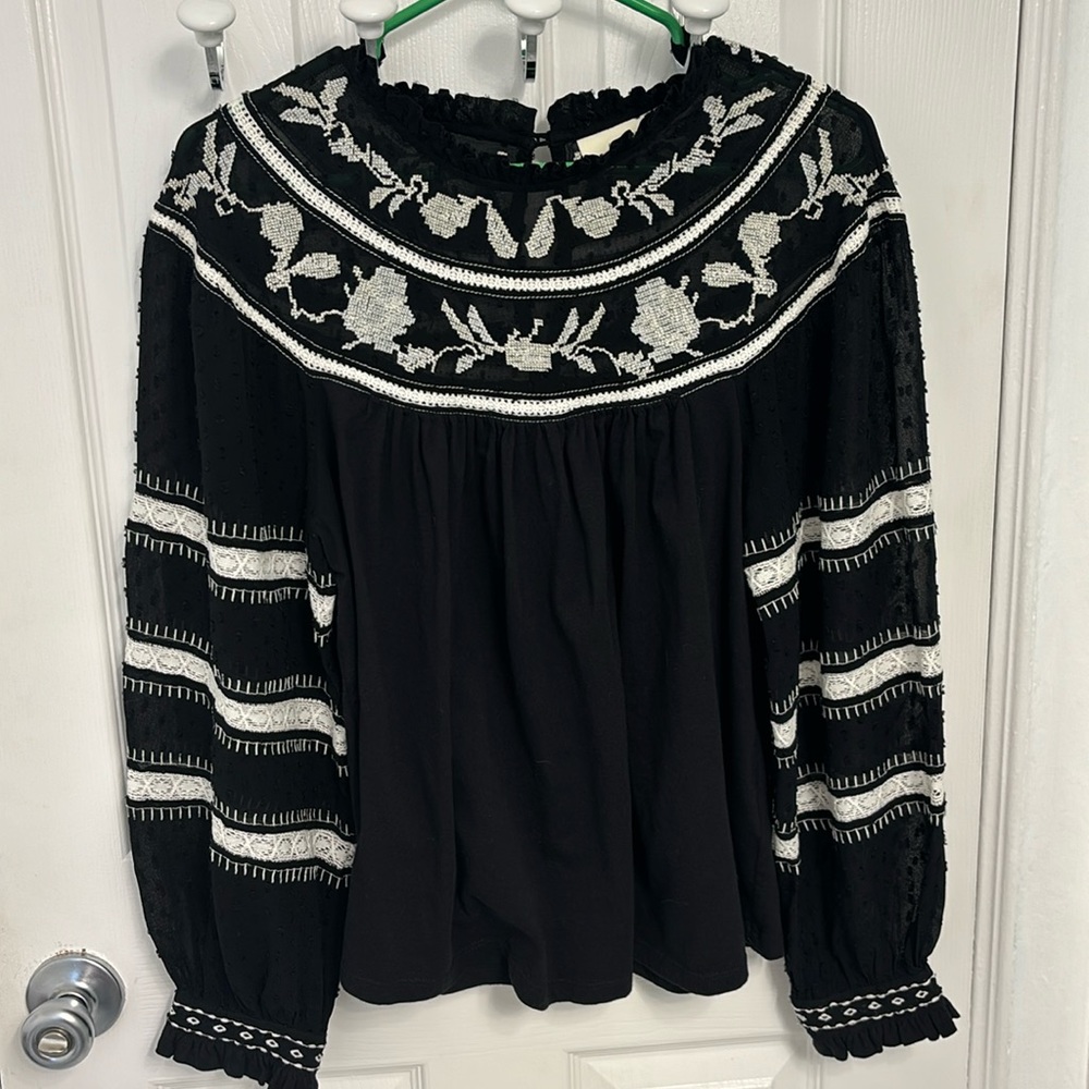 Anthropologie sheer sleeved top